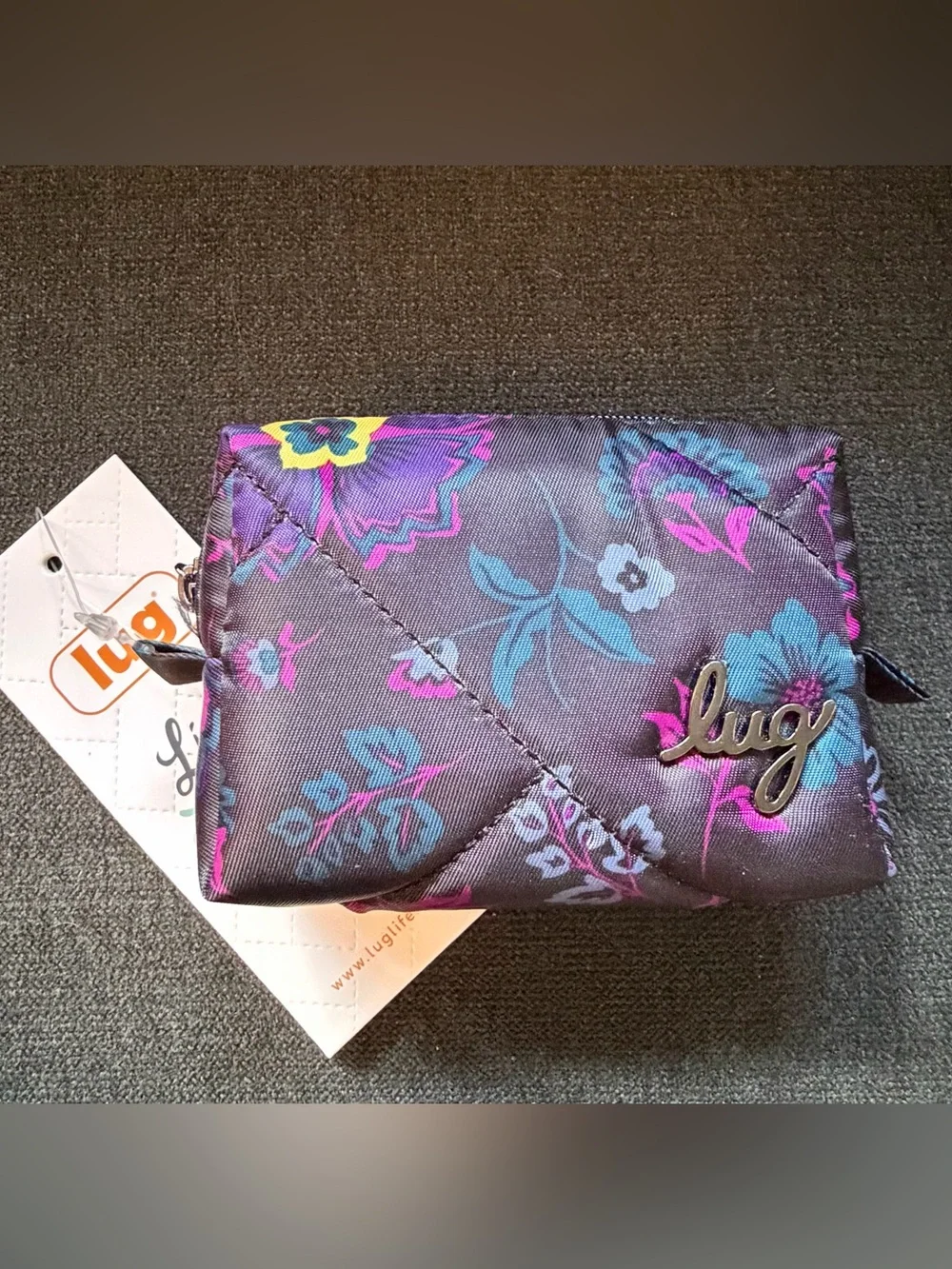 Lug Choo Choo Mini Pill Box Pouch Bag Organizer – Boho Floral Black